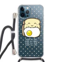Sleep All Day: iPhone 12 Pro Max Transparant Hoesje met koord