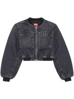 Diesel De-Khlo-S cropped denim bomber jacket - Gris