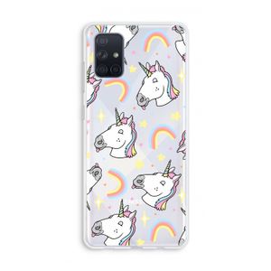 Rainbow Unicorn: Galaxy A71 Transparant Hoesje