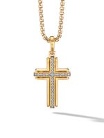 David Yurman pendentif Deco Cross en or 18ct pavé de diamants (34 mm)