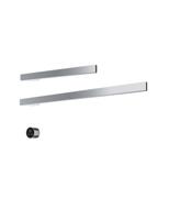 Hotbath &MORE set van 2 rails RAS80 SQUARE 80 en RAS50 SQUARE 50 cm met separate schakelaar en inbouw element Chroom (RAS50+RAS80CR)