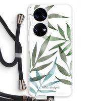 Tropical watercolor leaves: Huawei P50 Transparant Hoesje met koord