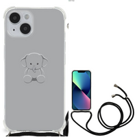 iPhone 14 Stevig Bumper Hoesje Grijs Baby Olifant