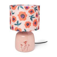 Tafellamp bloemen - roze - ø22x33.5 cm - thumbnail