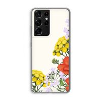 Wilde bloemen: Samsung Galaxy S21 Ultra Transparant Hoesje