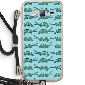 Kroko: Samsung Galaxy J3 (2016) Transparant Hoesje met koord
