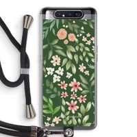 Botanical green sweet flower heaven: Samsung Galaxy A80 Transparant Hoesje met koord