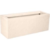 Balkonplantenbak - EDA - Volcania Up - 25 L - Binnen/Buiten - Steenlook - 59 x 19,5 x H 22,8 cm - Kalksteenbeige