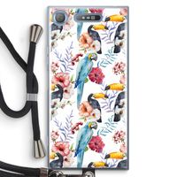Bloemen tukan: Sony Xperia XZ1 Transparant Hoesje met koord
