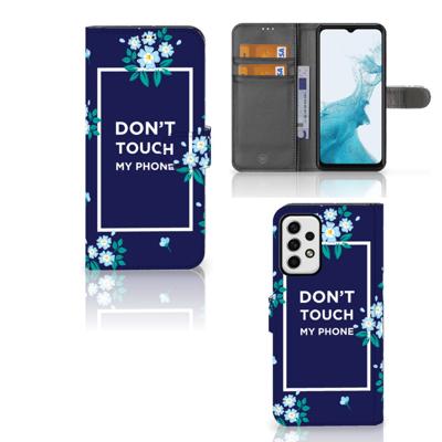 Samsung Galaxy A23 Portemonnee Hoesje Flowers Blue DTMP | Portemonnee hoesje Samsung Galaxy A23 Portemonnee Hoesje Flowers Blue DTMP | Portemonnee hoesje