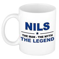 Nils cadeau mok - man myth legend - naam koffiemok - 300 ml - collega - vaderdag