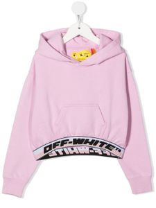 Off-White Kids hoodie à bande logo - Rose