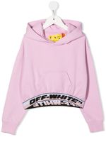 Off-White Kids hoodie à bande logo - Rose - thumbnail