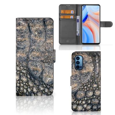 OPPO Reno 4 Pro 5G | Telefoonhoesje | Met pasjeshouder | Krokodillenprint