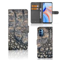 OPPO Reno 4 Pro 5G | Telefoonhoesje | Met pasjeshouder | Krokodillenprint