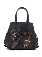 Oscar de la Renta mini sac à fleurs appliquées - Noir - thumbnail