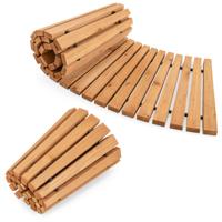 Houten Tuinpad Rollend Gebogen Pad met Antisliptextuur Weerbestendige Decoratieve Buitenloopbrug voor Tuin Terras Strand Natuurlijk