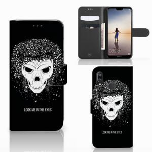 Telefoonhoesje met Naam Huawei P20 Lite Skull Hair