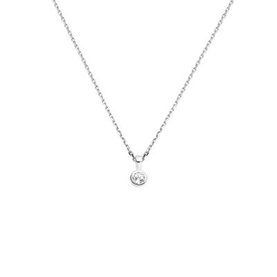 Zilver Collier met Geboortesteen April Wit Topaas - 41+4cm