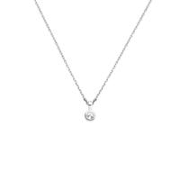 Zilver Collier met Geboortesteen April Wit Topaas - 41+4cm