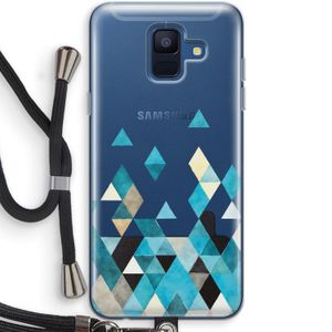 Gekleurde driehoekjes blauw: Samsung Galaxy A6 (2018) Transparant Hoesje met koord