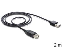 DeLOCK EASY-USB 2.0-A - USB 2.0-A, 2m USB-kabel USB A Zwart