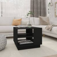 Salontafel 55x55x43 cm bewerkt hout zwart - thumbnail