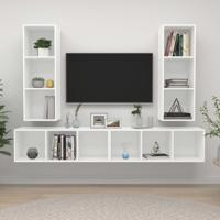 Tv-wandmeubelen 4 st spaanplaat wit