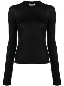 Saint Laurent pull en maille fine à col rond - Noir