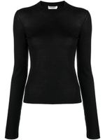 Saint Laurent pull en maille fine à col rond - Noir