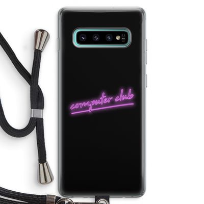 Vice Black: Samsung Galaxy S10 Plus Transparant Hoesje met koord