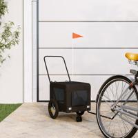 Hondenfietstrailer oxford stof en ijzer zwart