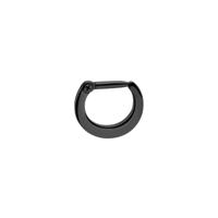 Zwarte Septum Clicker met scharnier Chirurgisch staal 316L Neuspiercings