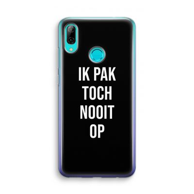Ik pak nooit op - Zwart: Huawei P Smart (2019) Transparant Hoesje