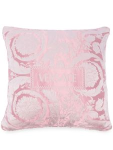 Versace coussin Barocco en soie-lin (43 cm x 43 cm) - Rose