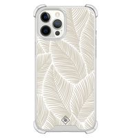 iPhone 12 Pro Max shockproof hoesje - Palmy leaves beige