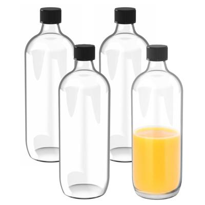 Glazen flessen met schroefdop - 5x - Transparant - 1000 ml - Weckflessen - Luchtdicht