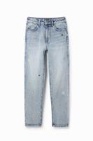 Straight jeans met applicaties - BLUE - 40