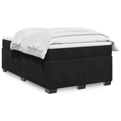 Boxspring met matras fluweel zwart 120x190 cm