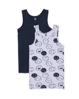 HEMA Kinderhemden gezichtjes - 2 stuks lila (lila)