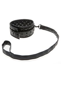X-Play quilted collar & leash - Black