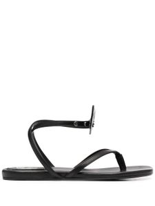 Off-White sandales Zip Tie en cuir - Noir