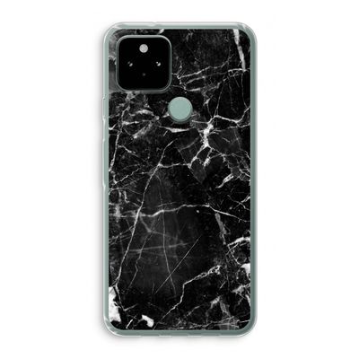 Zwart Marmer 2: Google Pixel 5 Transparant Hoesje