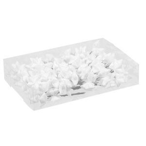 108x Witte glitter mini sterretjes stekers kunststof 4 cm