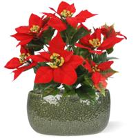 Poinsettia kunstplant 40cm - rood