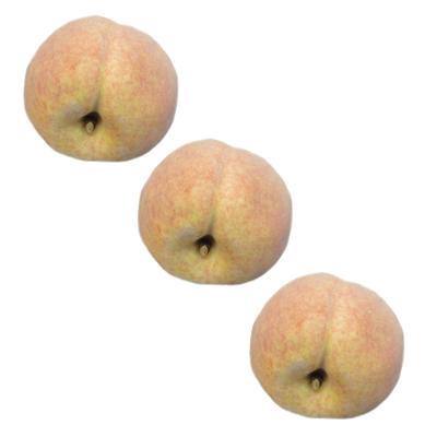 Bellatio Flowers & Plants kunstfruit - Set van 3x stuks - perzik - verzwaard - kunststof - 8 cm