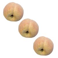 Bellatio Flowers & Plants kunstfruit - Set van 3x stuks - perzik - verzwaard - kunststof - 8 cm