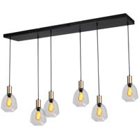 Masterlight 6-lichts hanglamp - goud -Porto met Nicolette clear glazen - 2711-05-02-130-25612