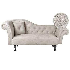 Beliani - LATTES II - Chaise longue - Taupe - Linkerzijde - Fluweel