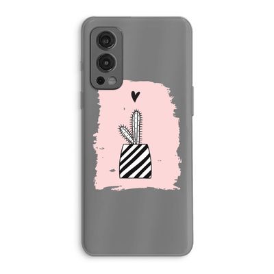 Zwart-wit cactus: OnePlus Nord 2 5G Transparant Hoesje